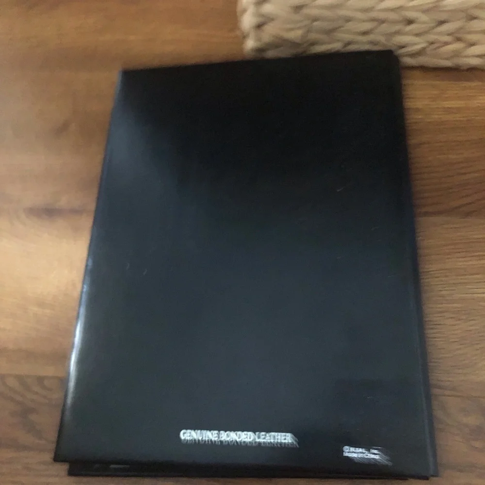 Black Leather bonded embroidered photo album
